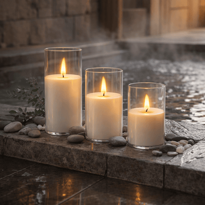 Elegant Candle Collection, 3 - Piece Flameless Candle Set. - Urban Jiko