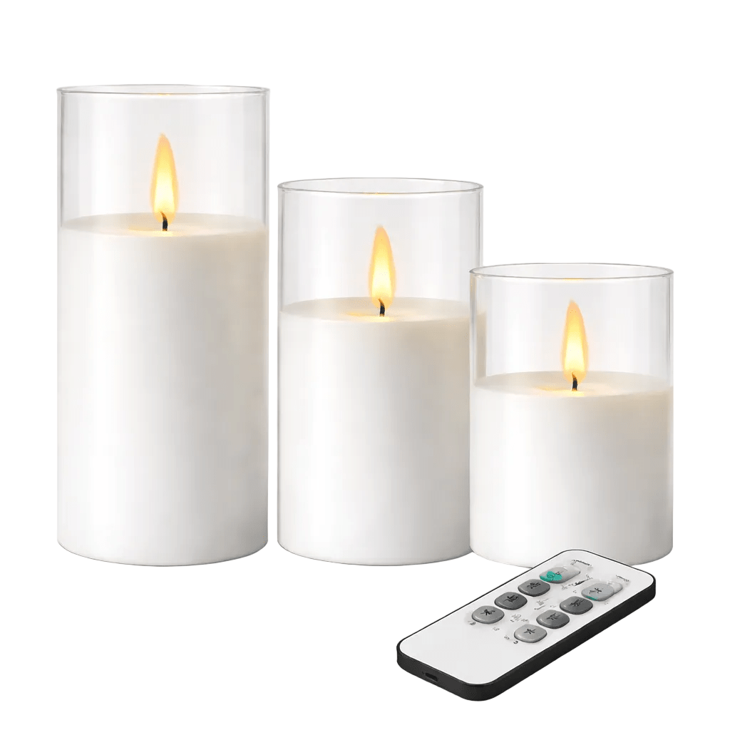 Elegant Candle Collection, 3 - Piece Flameless Candle Set. - Urban Jiko