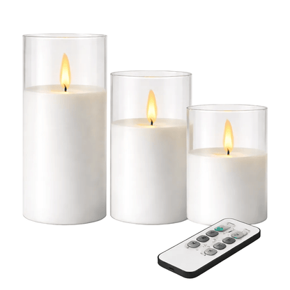 Elegant Candle Collection, 3 - Piece Flameless Candle Set. - Urban Jiko