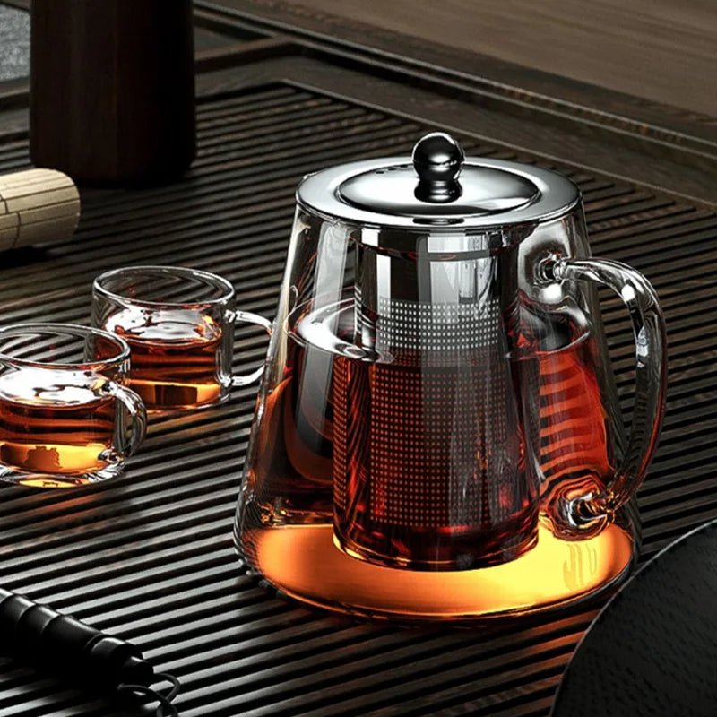 Heat Resistant Glass Teapot with Stainless Steel Tea Strainer - Urban Jiko
