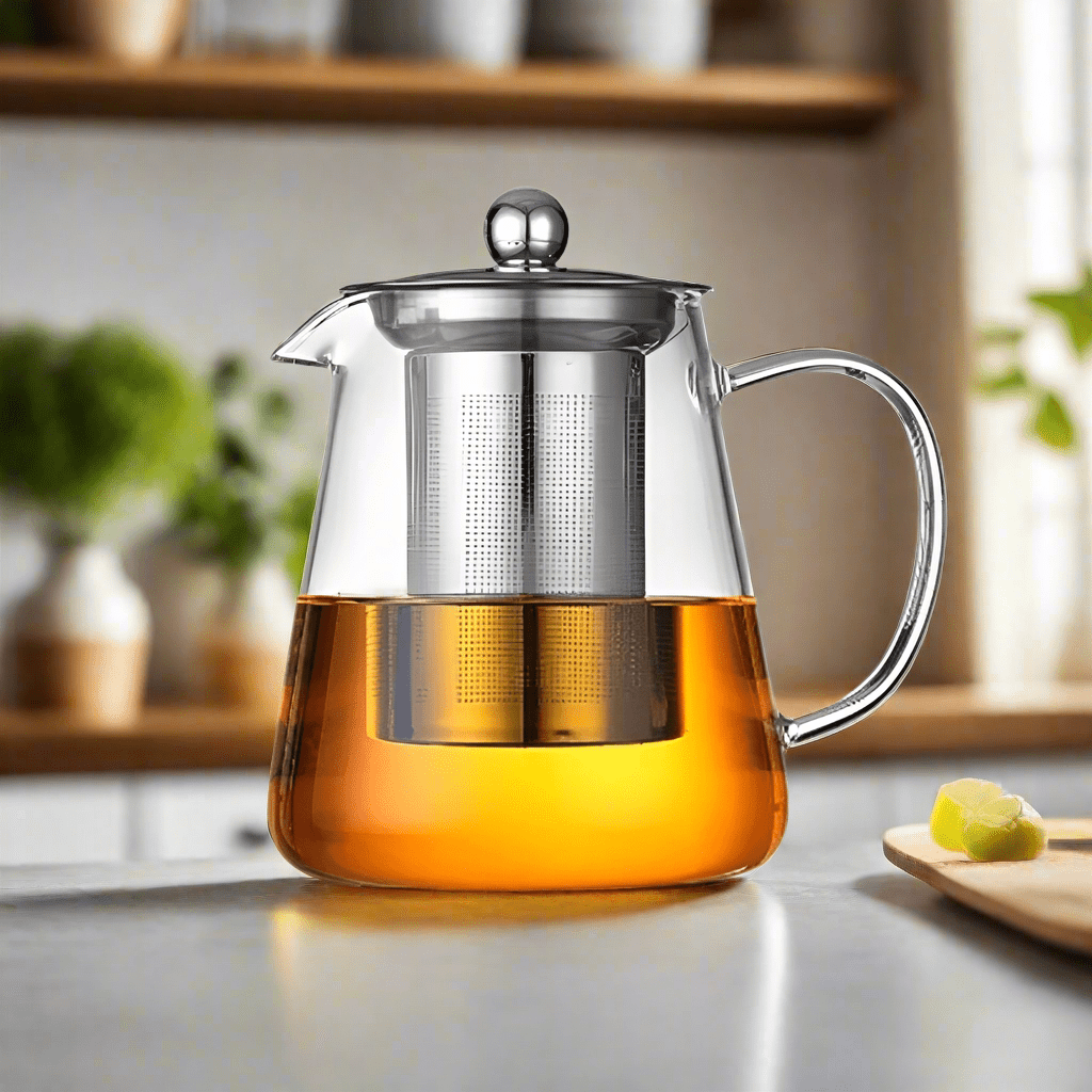 Heat Resistant Glass Teapot with Stainless Steel Tea Strainer - Urban Jiko