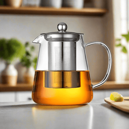 Heat Resistant Glass Teapot with Stainless Steel Tea Strainer - Urban Jiko