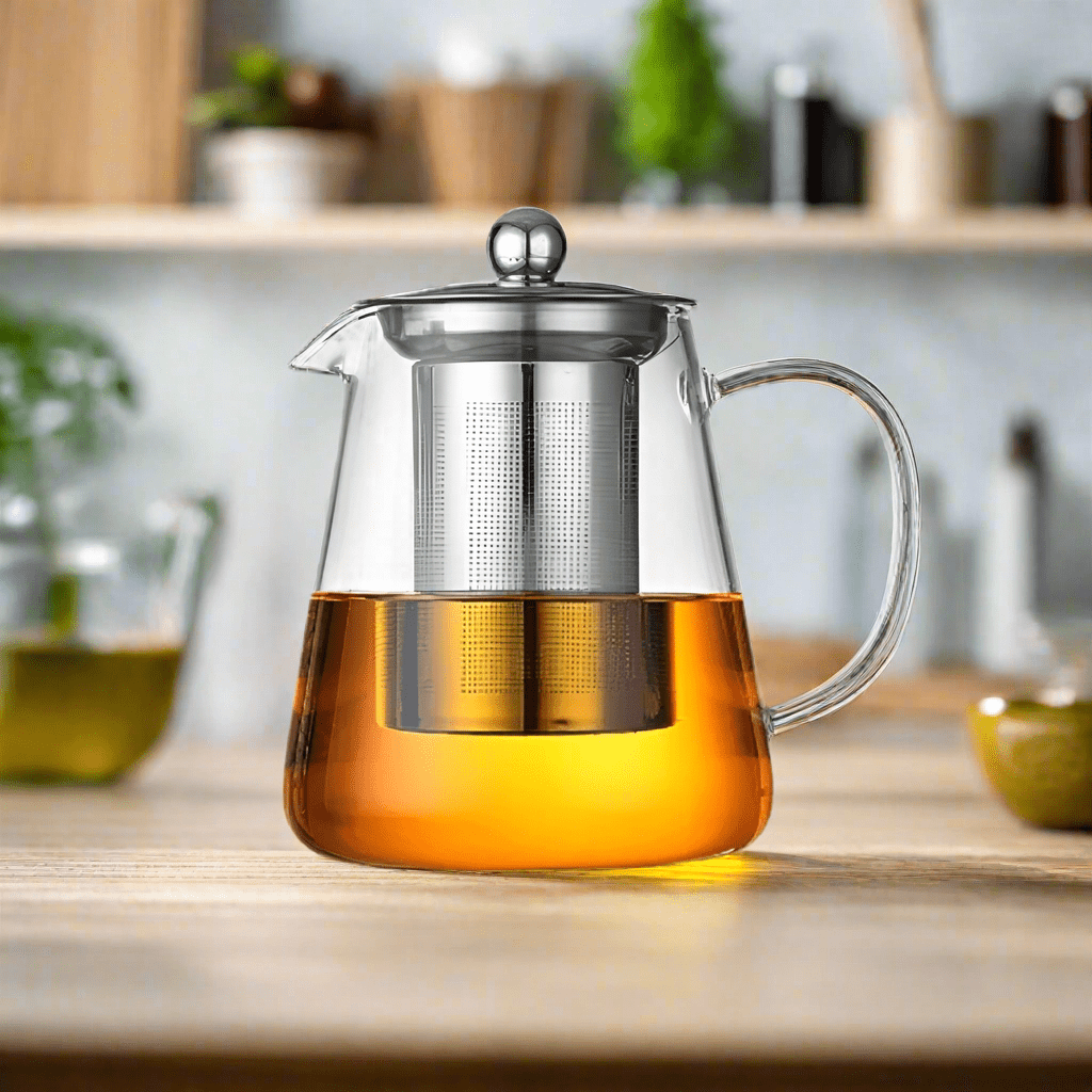 Heat Resistant Glass Teapot with Stainless Steel Tea Strainer - Urban Jiko