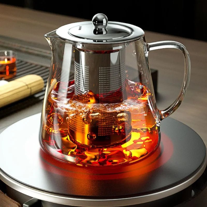 Heat Resistant Glass Teapot with Stainless Steel Tea Strainer - Urban Jiko