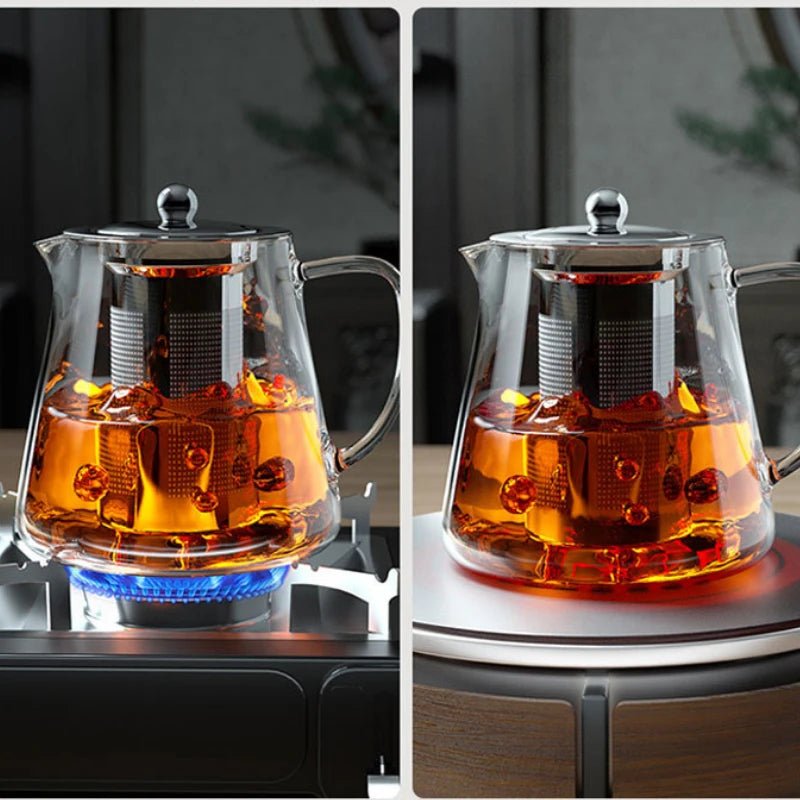 Heat Resistant Glass Teapot with Stainless Steel Tea Strainer - Urban Jiko
