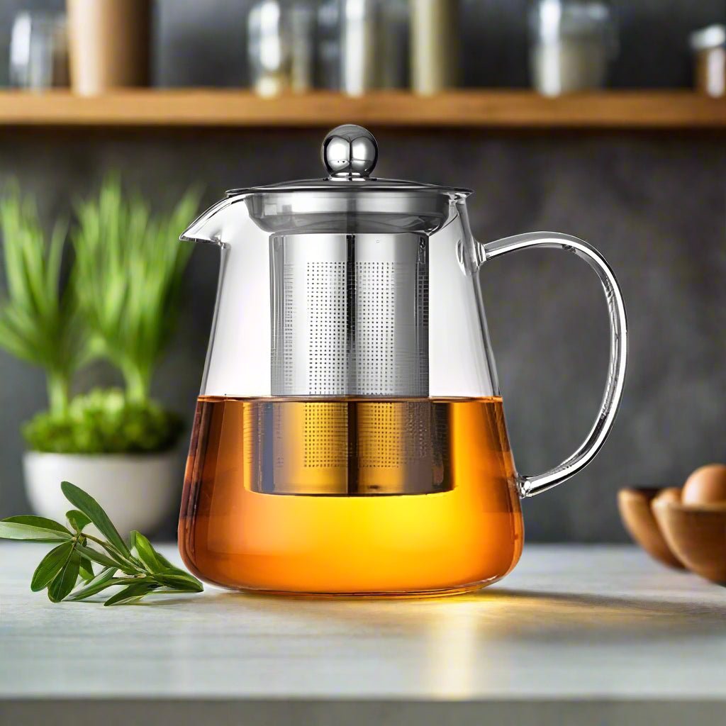 Heat Resistant Glass Teapot with Stainless Steel Tea Strainer - Urban Jiko