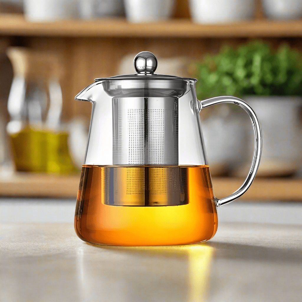 Heat Resistant Glass Teapot with Stainless Steel Tea Strainer - Urban Jiko