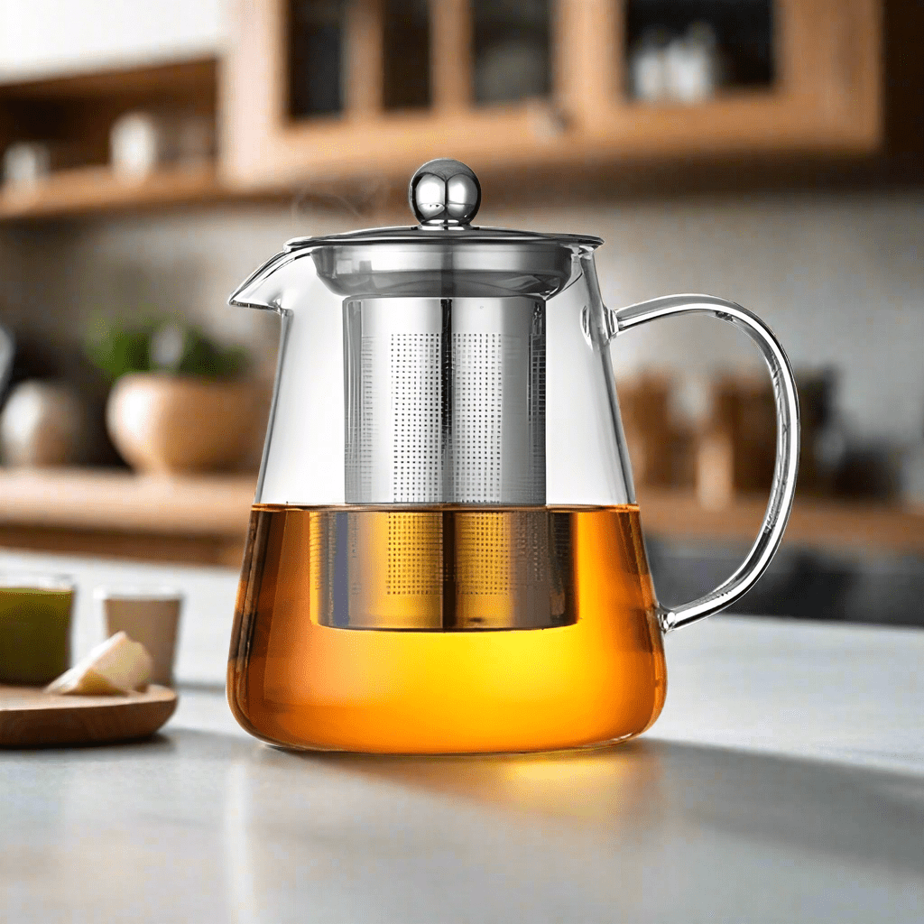 Heat Resistant Glass Teapot with Stainless Steel Tea Strainer - Urban Jiko