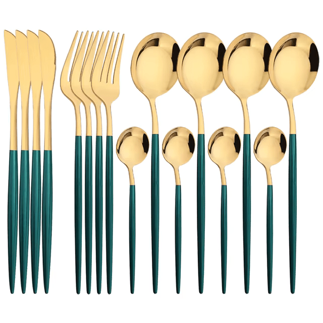 Modern Gold Cutlery Set - Urban Jiko