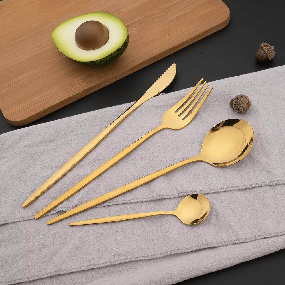 Modern Gold Cutlery Set - Urban Jiko