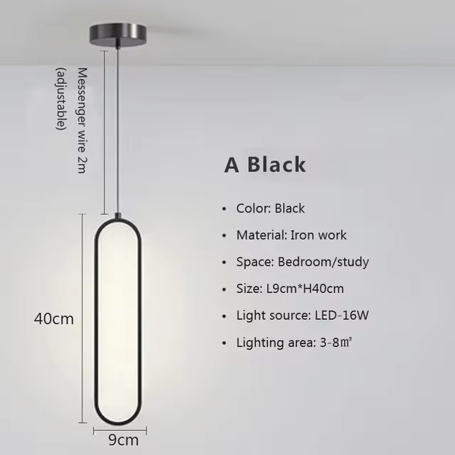 Modern LED Oval Pendant Lamp - Urban Jiko