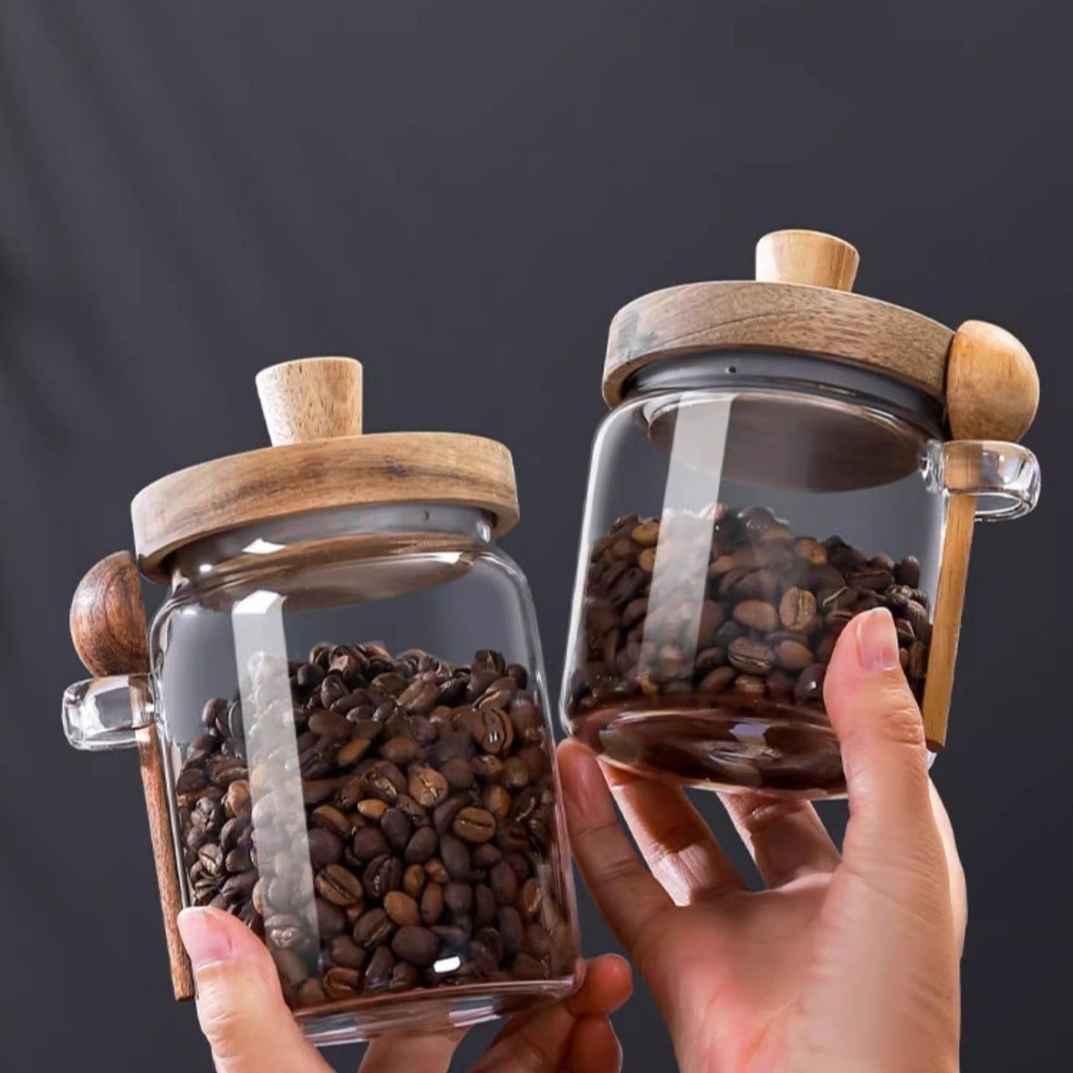Oak & Glass Airtight Jar - Urban Jiko