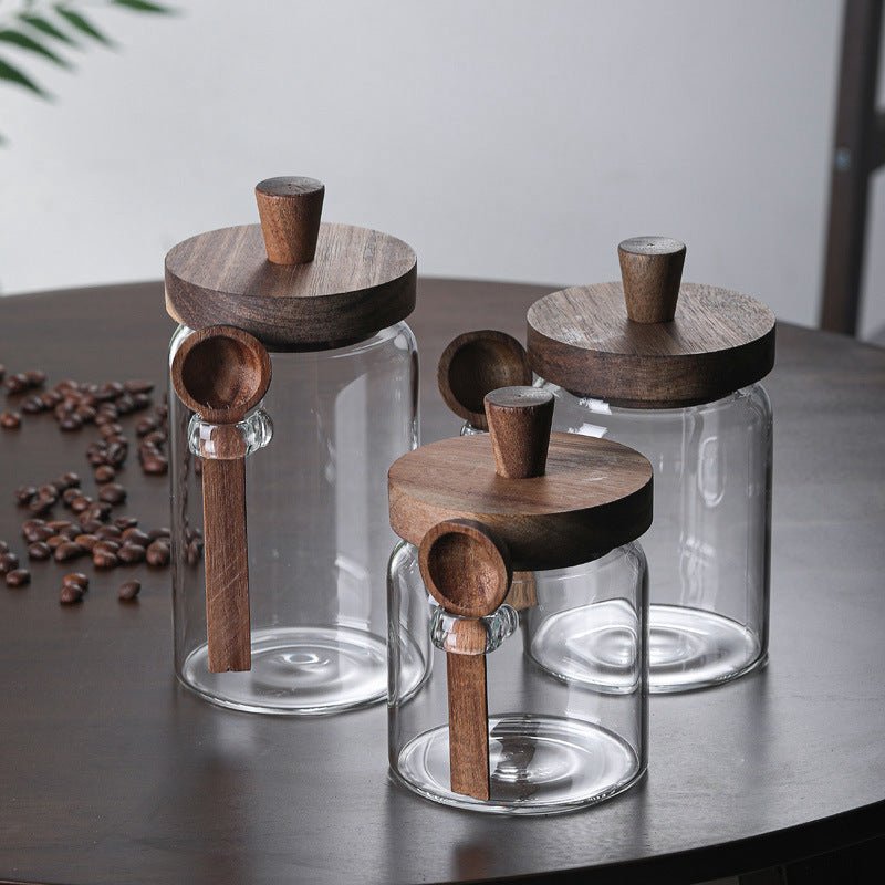 Oak & Glass Airtight Jar - Urban Jiko