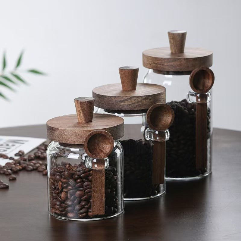Oak & Glass Airtight Jar - Urban Jiko