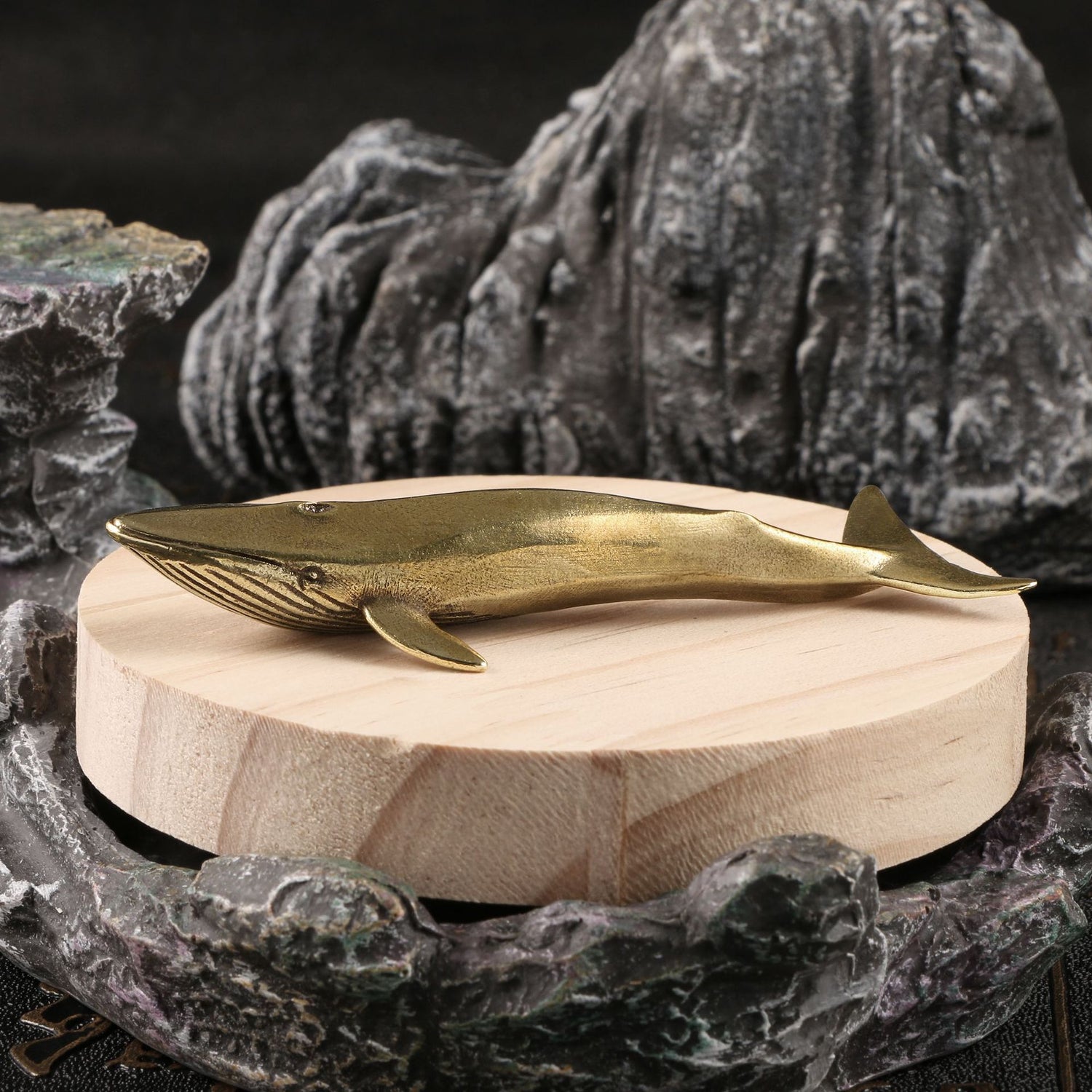 Oceanus Brass Whale Sculpture - Urban Jiko
