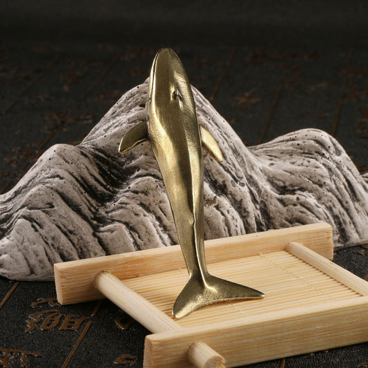 Oceanus Brass Whale Sculpture - Urban Jiko