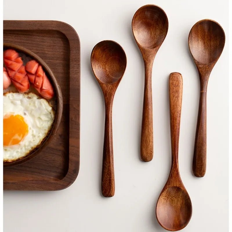 Earthy Spoons Premium Wooden Eating Spoons Set of 4 | Natural Tableware – Urban Jiko