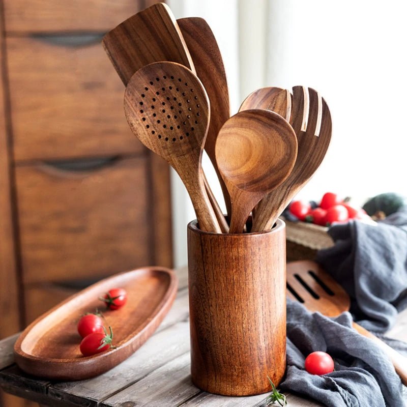 Premium Wooden Utensil Holder - Urban Jiko