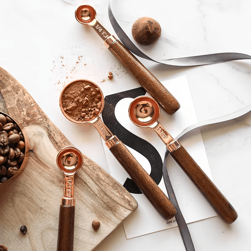 Rose Gold Wooden Measuring Set (8 Piece Set) - Urban Jiko