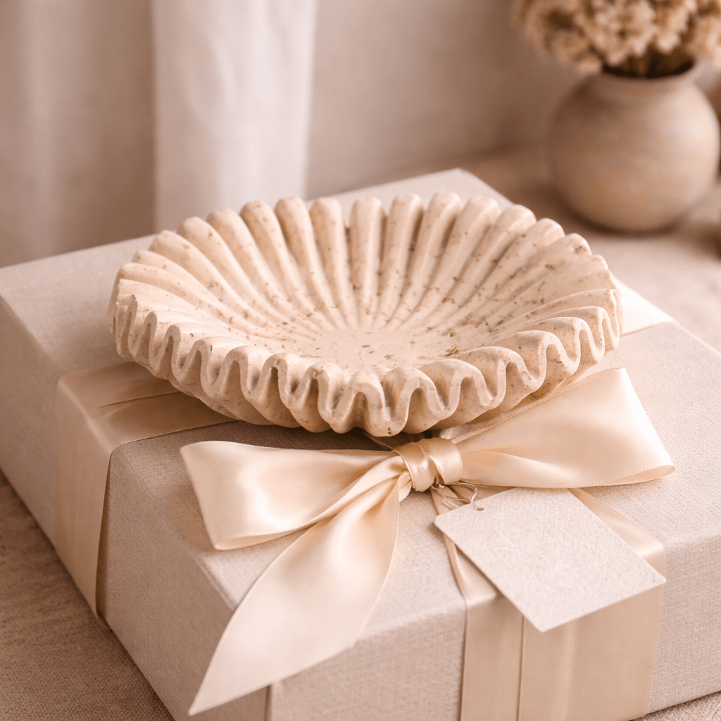 Solace Pleated Marble Bowl - Urban Jiko