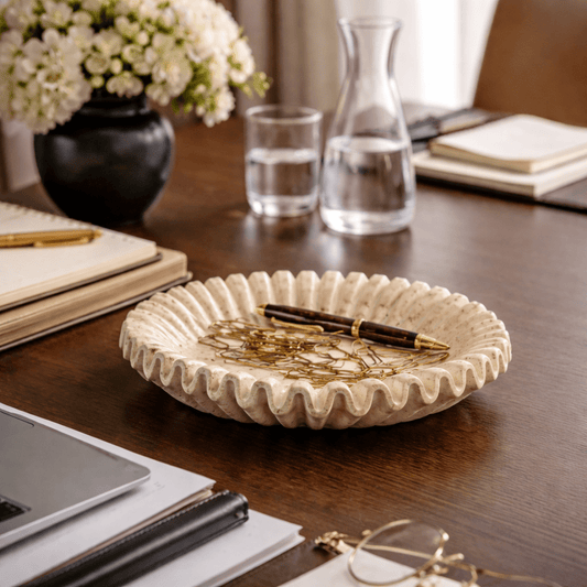 Solace Pleated Marble Bowl - Urban Jiko