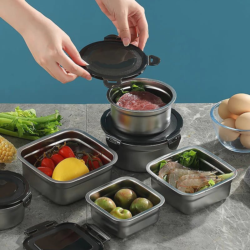 Stainless Steel Food Storage Containers with Snap Seal Lid - Urban Jiko
