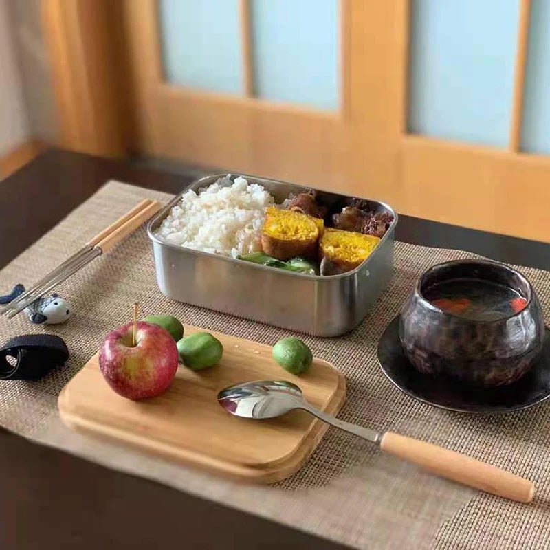 Stainless Steel Lunchbox with Wooden Lid - Urban Jiko