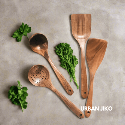 Teak Wooden Utensil Set - Urban Jiko