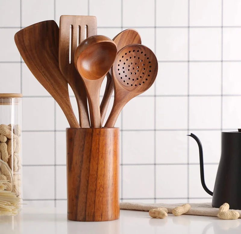 Teak Wooden Utensil Set - Urban Jiko