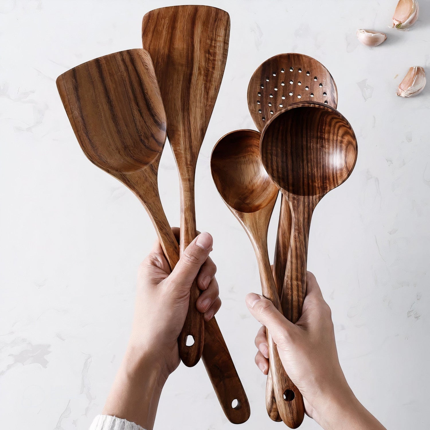 Teak Wooden Utensil Set - Urban Jiko
