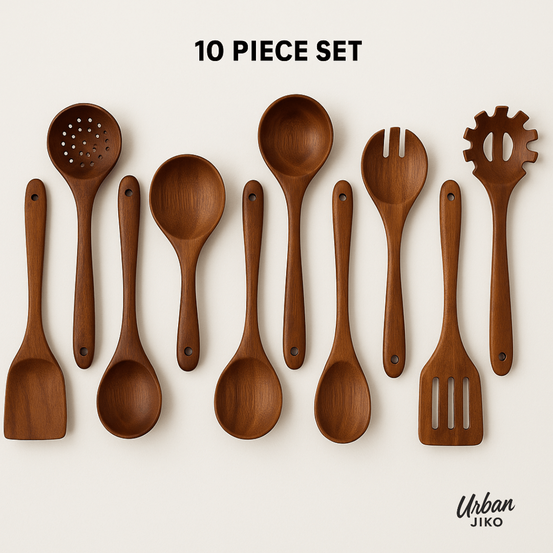 Teak Wooden Utensil Set - Urban Jiko