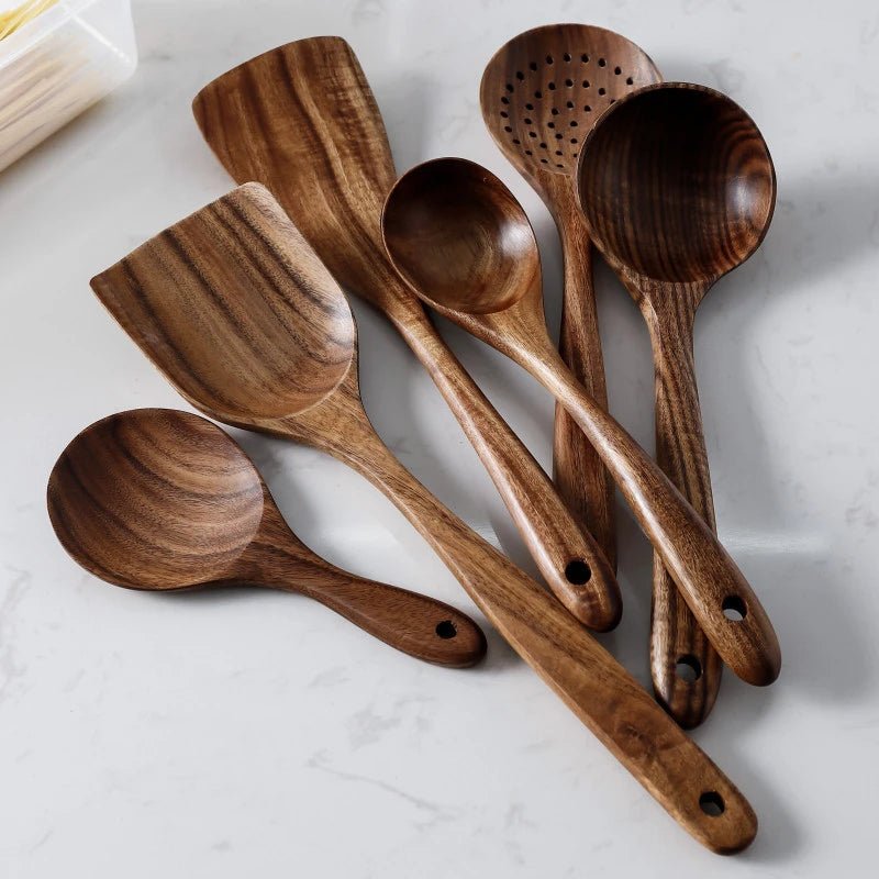 Teak Wooden Utensil Set - Urban Jiko