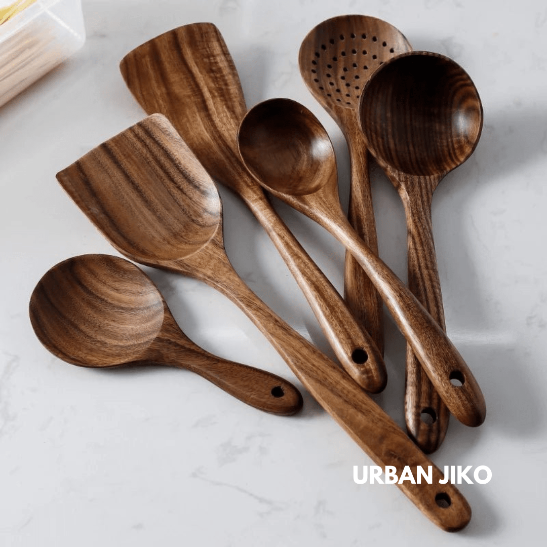Teak Wooden Utensil Set - Urban Jiko