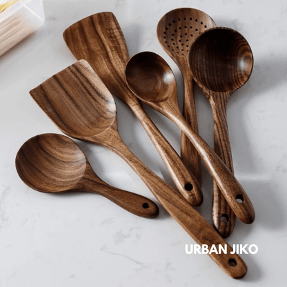 Teak Wooden Utensil Set - Urban Jiko