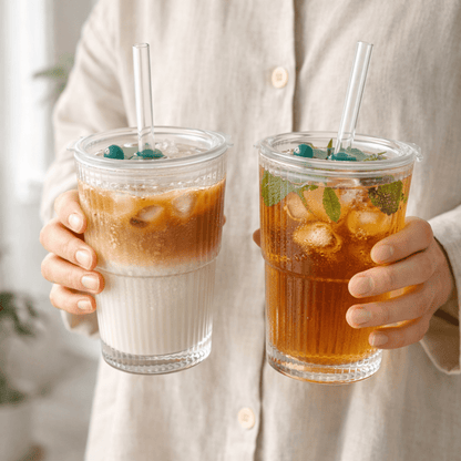 The Lumière Ribbed Glass Tumbler - Urban Jiko