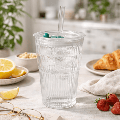 The Lumière Ribbed Glass Tumbler - Urban Jiko