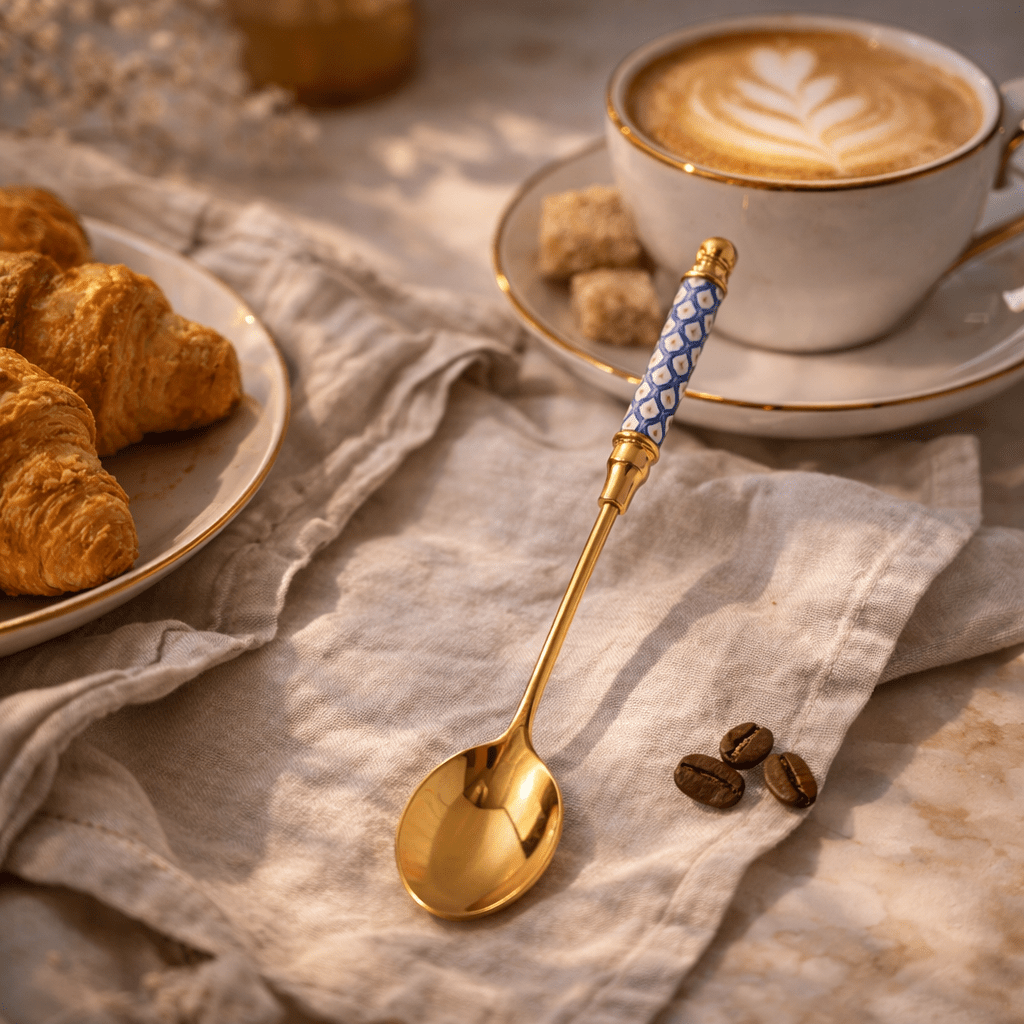 Villa Gold Dessert Spoon - Urban Jiko