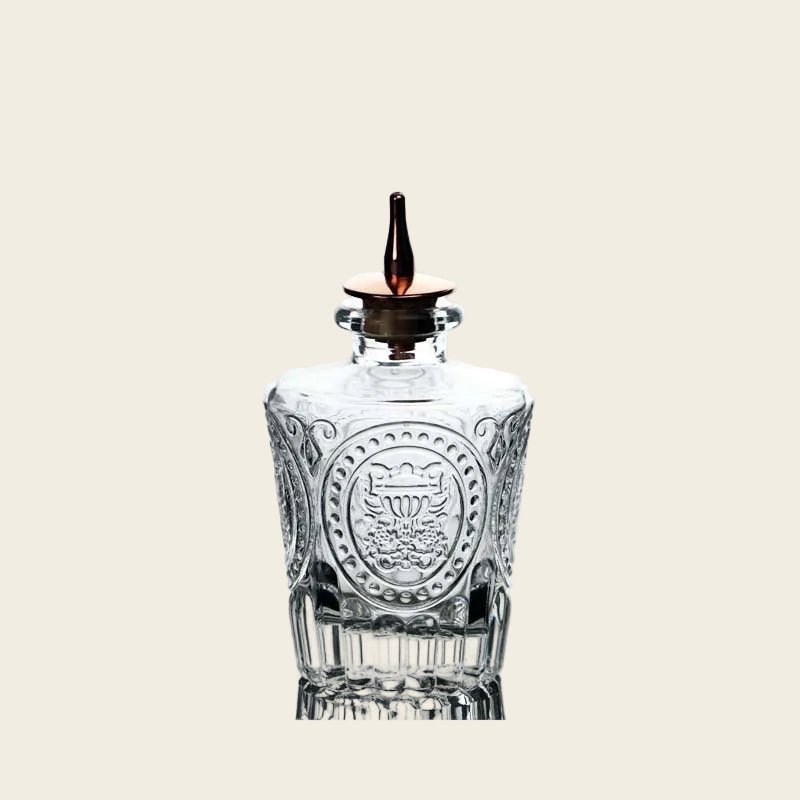 Vintage Carved Glass Pour Bottle - Urban Jiko