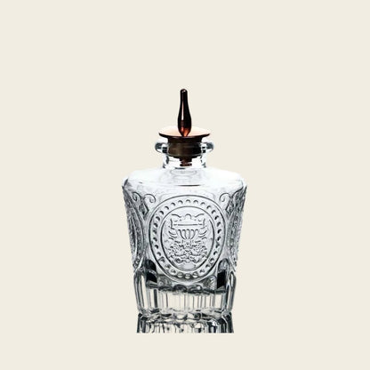 Vintage Carved Glass Pour Bottle - Urban Jiko