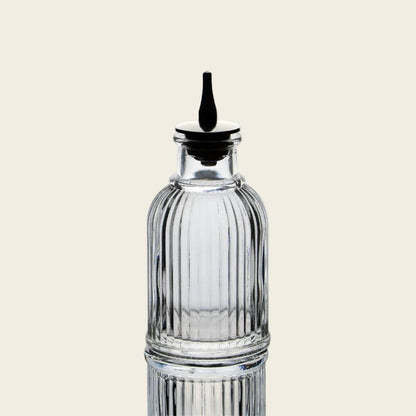 Vintage Carved Glass Pour Bottle - Urban Jiko