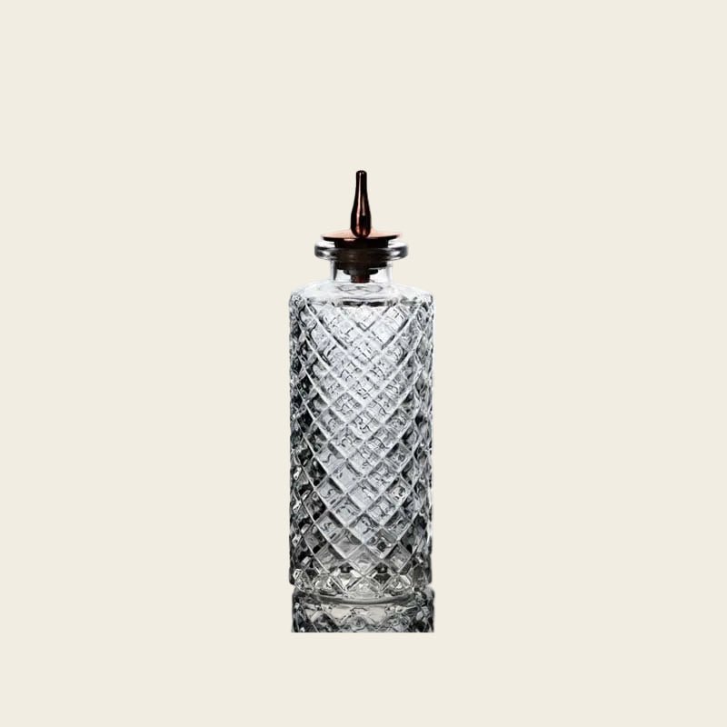 Vintage Carved Glass Pour Bottle - Urban Jiko