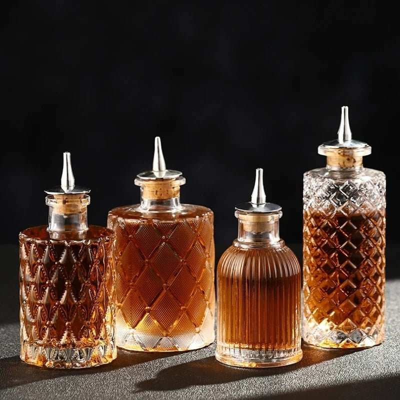 Vintage Carved Glass Pour Bottle - Urban Jiko