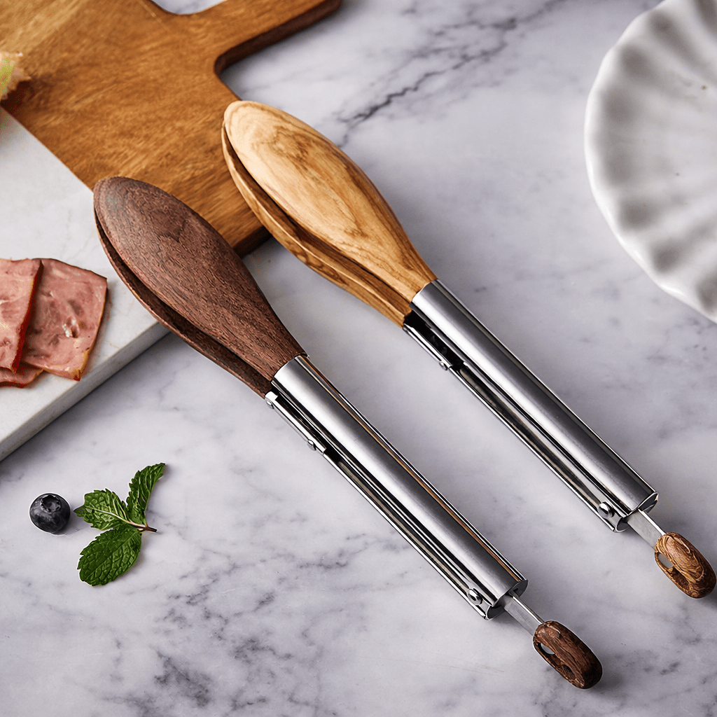 Walnut Precision Grill Tongs - Urban Jiko