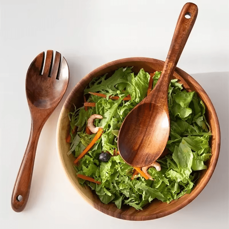 Wooden Teak Salad Utensil Set - Urban Jiko