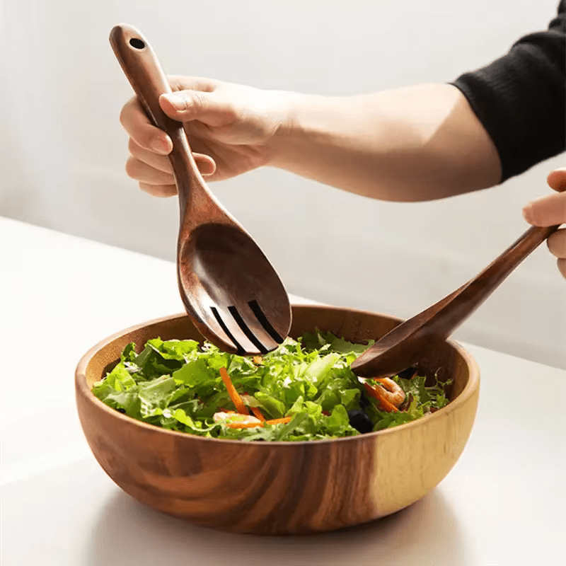 Wooden Teak Salad Utensil Set - Urban Jiko